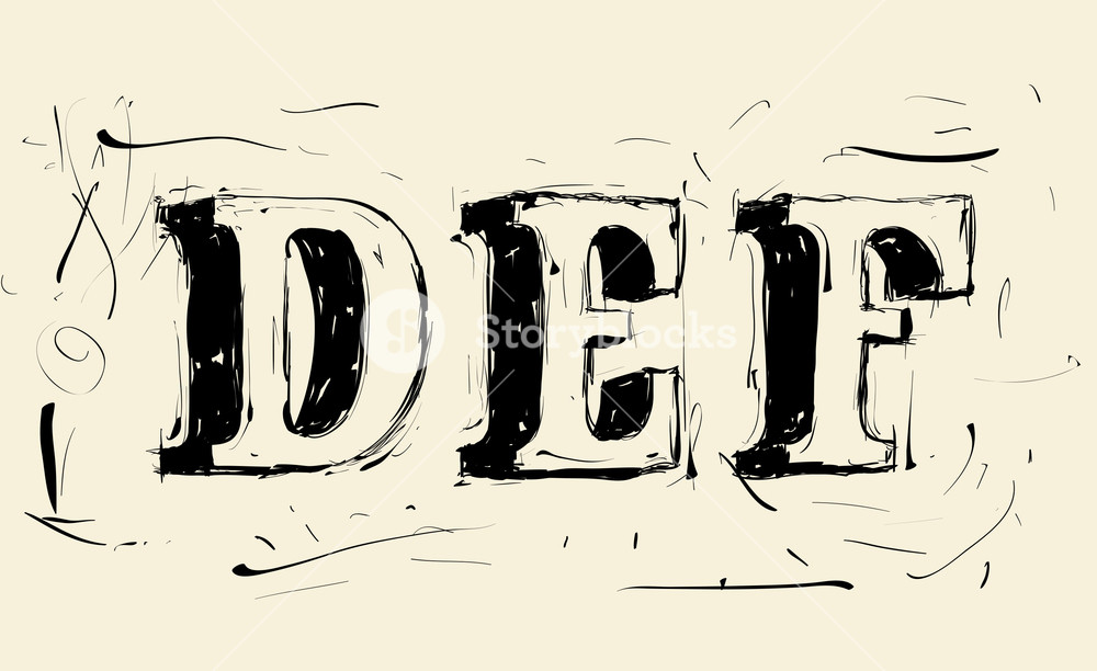 1000x612 Hand Drawn Grunge Scribble Vector Typeface Royalty Free Stock