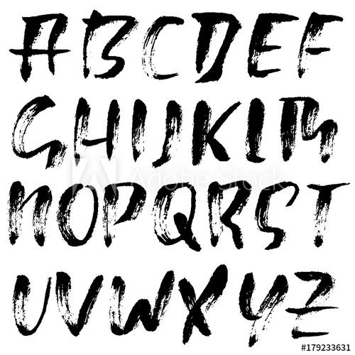 500x500 Hand Drawn Dry Brush Font. Modern Brush Lettering. Grunge Style