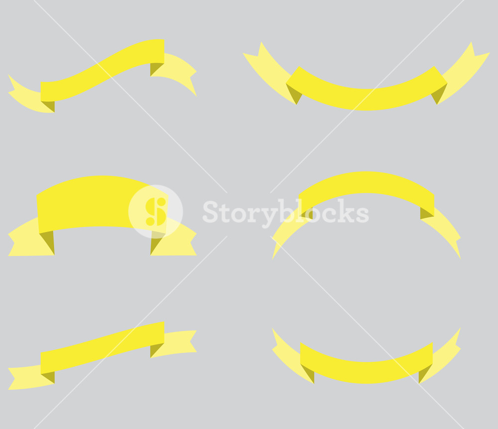 1000x863 Ribbon Decoration Yellow Color. Banner And Ribbon, Banner Vector