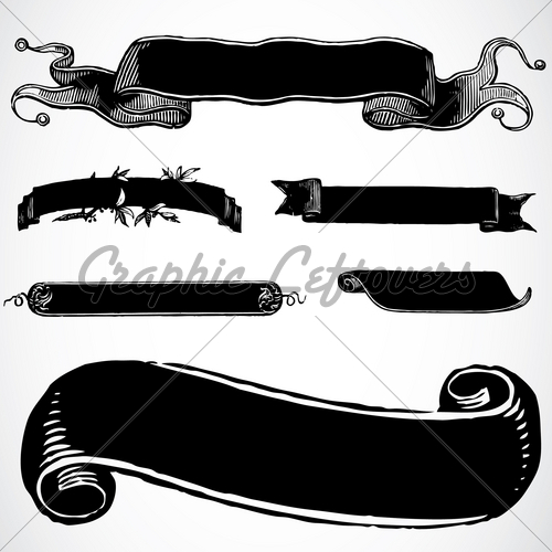 500x500 Vector Scroll Banners Gl Stock Images