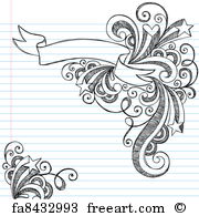 180x195 Free Art Print Of Banner Ribbon Frame Doodles Vector. Psychedelic