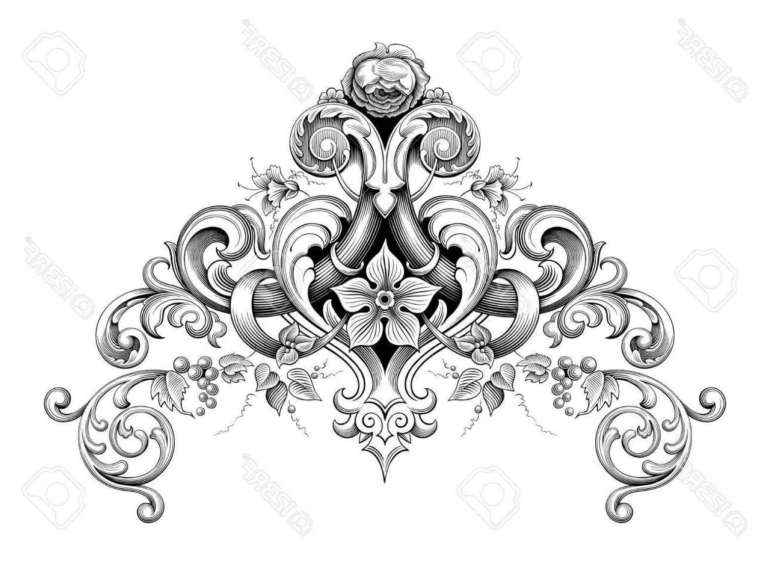 1560x1170 Photostock Vector Vintage Baroque Victorian Frame Border Corner