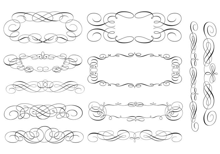 700x490 Swirly Scroll Frame And Border Vector Pack