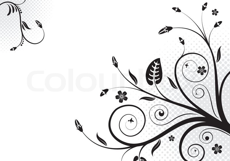 800x560 Floral Scroll, Element For Design, Vector Illustration Stock