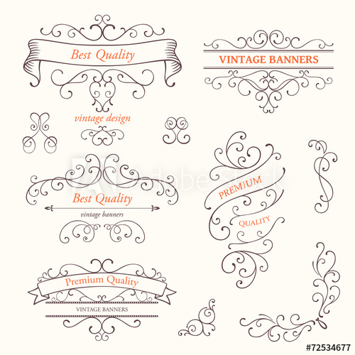 500x500 Vector Illustration Of Ornate Frames And Scroll Design Elements