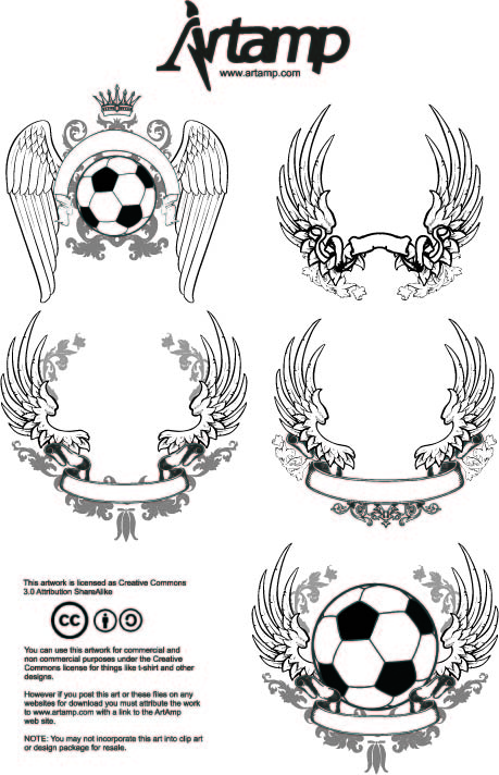 459x712 Winged Scroll Design Pack Free Vector 4vector