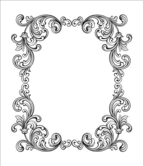 473x550 Baroque Scroll Frame Vector Free Download