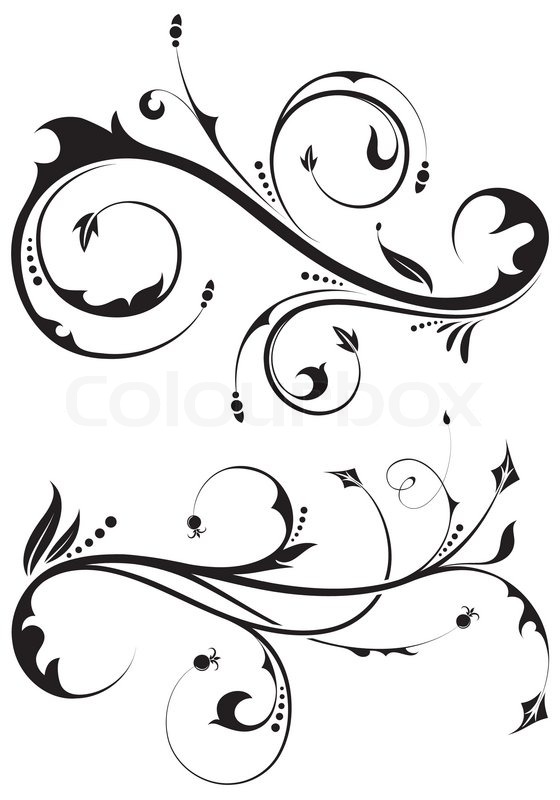 560x800 Floral Scroll, Element For Design, Vector Illustration Stock