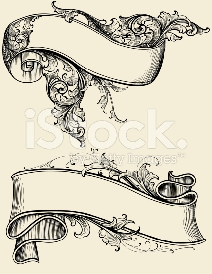 429x556 Drawn Scroll Vector Art