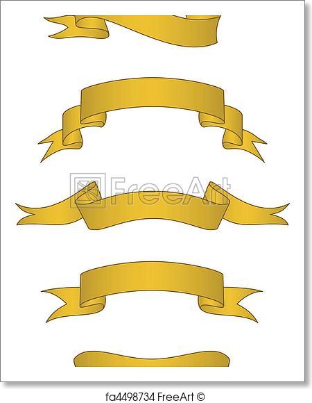 450x580 Free Art Print Of Vector Scroll Banner Set. Set Of Detailed Gold