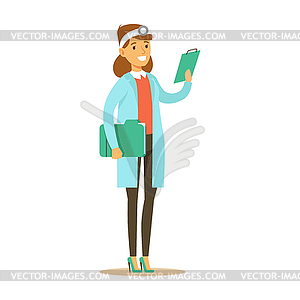 300x300 Female Doctor With Cipboard Wearing Medical Scrubs