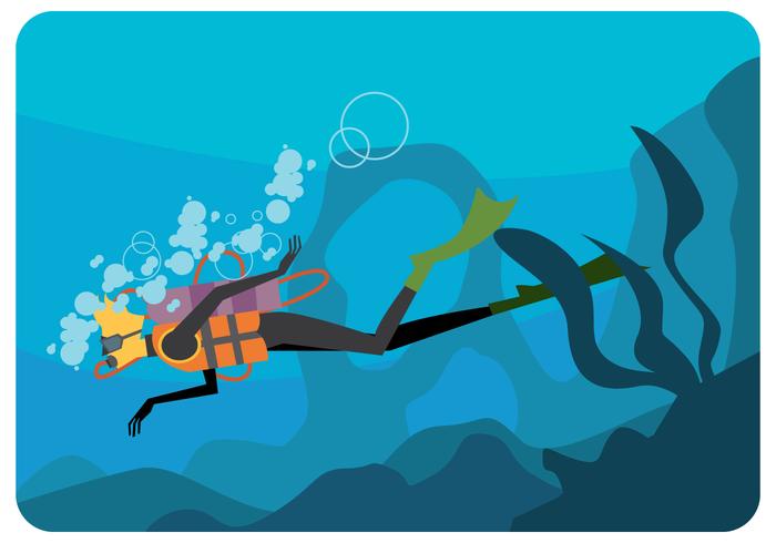 700x490 Scuba Diver Vector