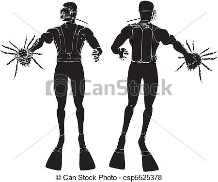 450x377 Scuba Diver Vector.