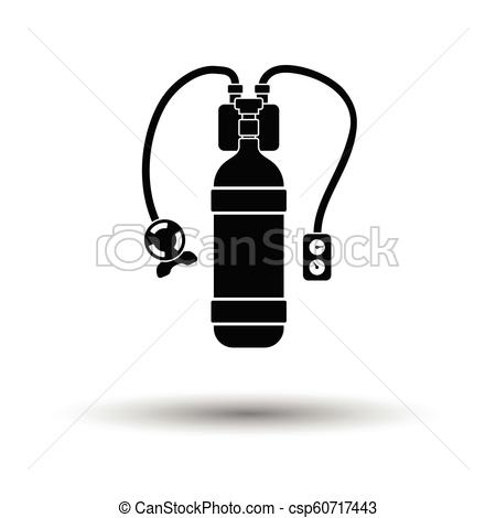 450x470 Icon Of Scuba. White Background With Shadow Design. Vector