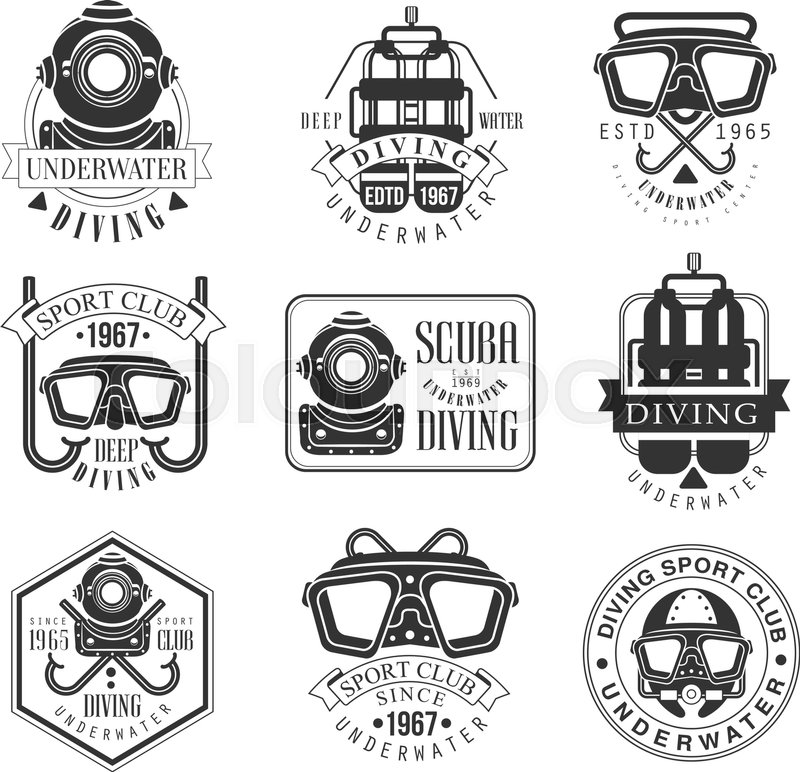800x772 Scuba Diving Underwater Adventure Club Black And White Sign Design
