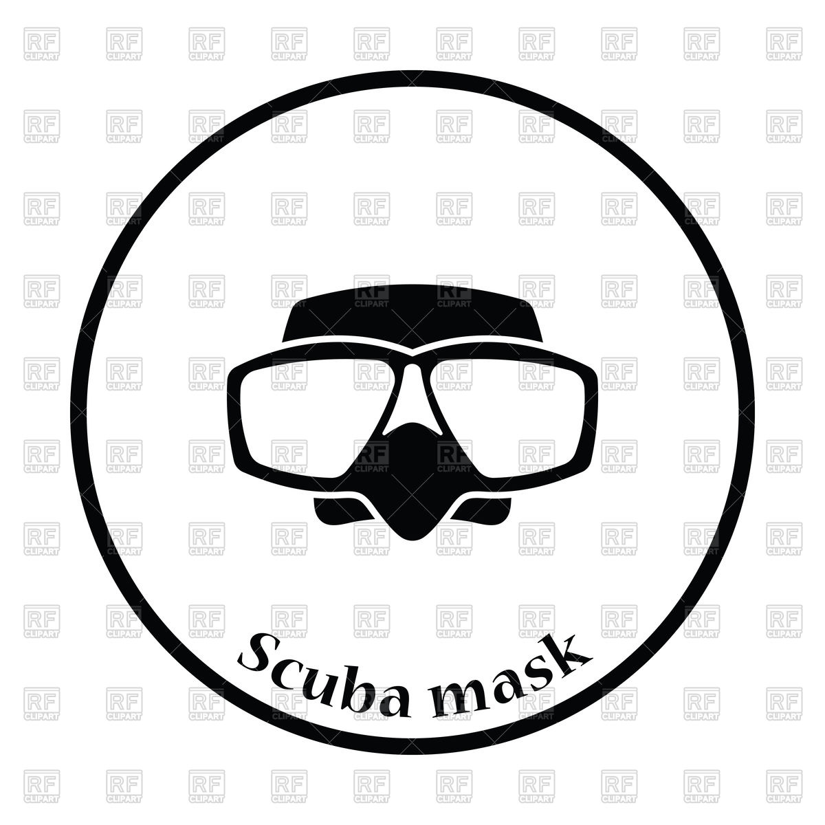 1200x1200 Thin Circle Design Icon Of Scuba Mask Vector Image Vector
