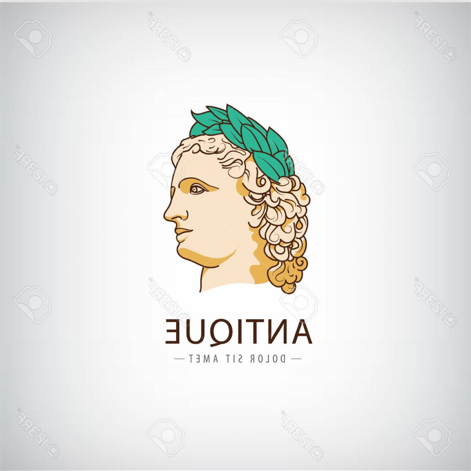 1560x1560 Photostock Vector Vector Antique Greek Head Logo Icon Isolated