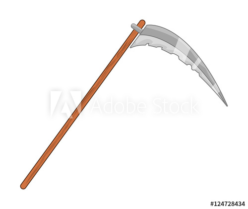 500x420 Halloween Scythe Vector Symbol Icon Design.