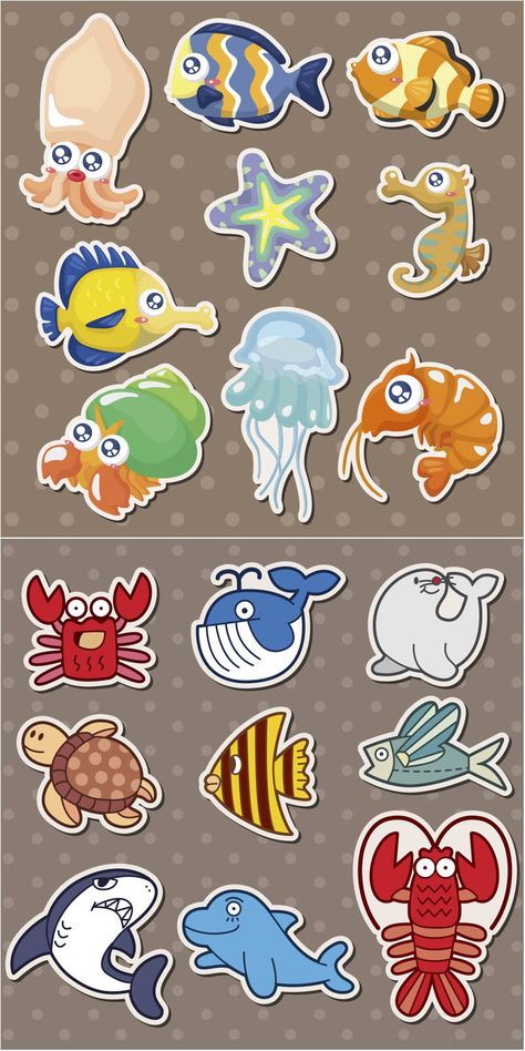 474x948 Sea Creatures Vector