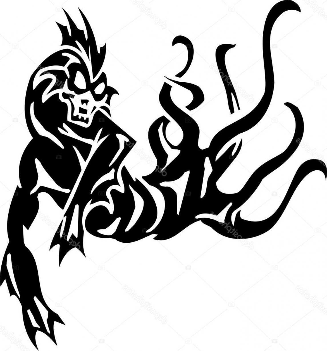 1144x1228 Stock Illustration Sea Monster Vector Illustration Vinyl Lazttweet