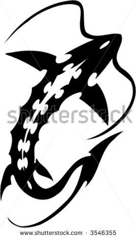 268x470 Tribal Sea Monsters. Vector Image. Ready For Vinyl Cutting. By