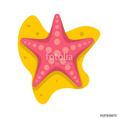 500x500 Sea Star Icon, Flat Style Stock Image And Royalty Free Vector