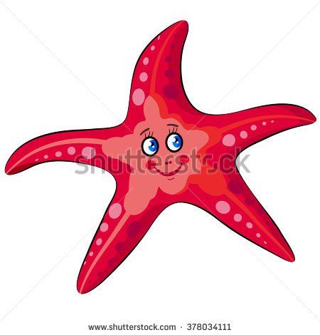 450x470 Marine Life. Sea Star.vector Illustration For Children With