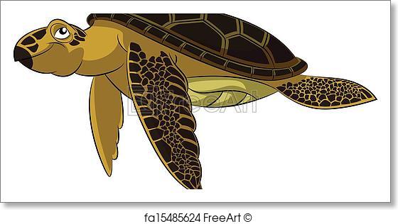560x316 Free Art Print Of Sea Turtle. Vector Image Of Funny Cartoon