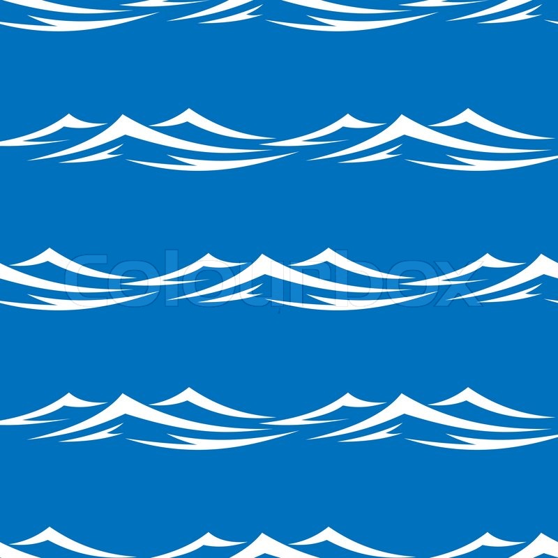 800x800 Seamless Pattern Of Pretty White Capped Waves In A Blue Ocean Or