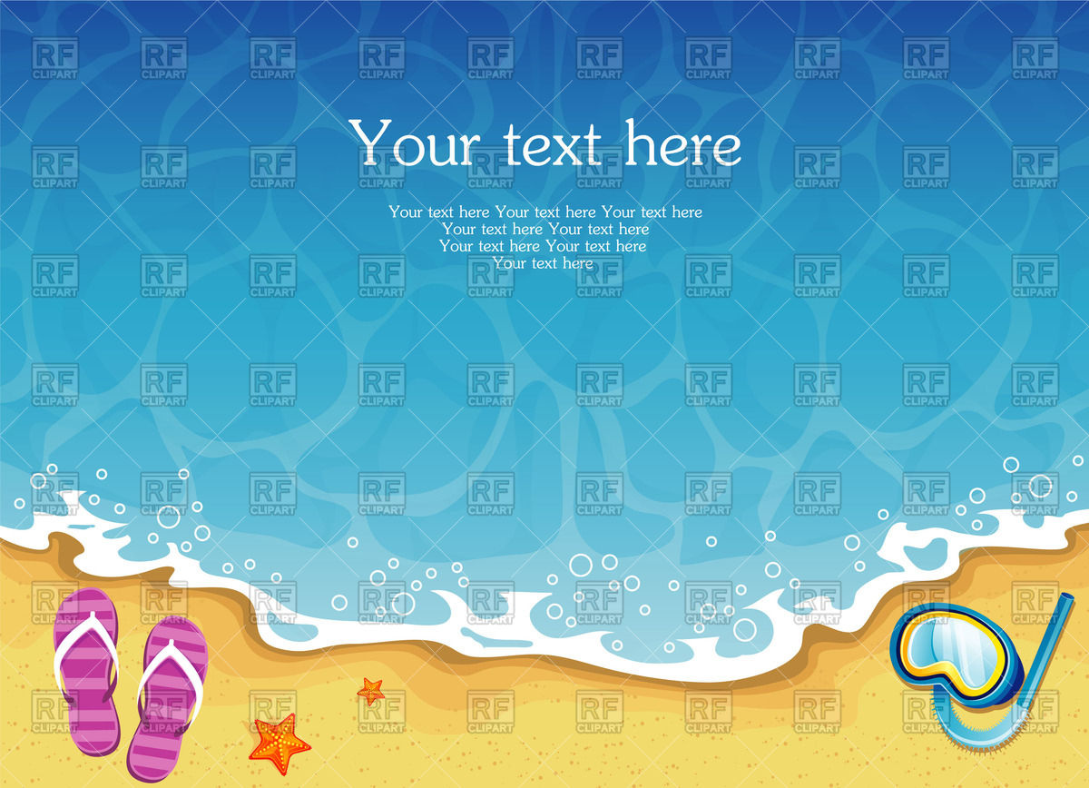 1200x868 Summer Card With Beach And Sea Vector Image Vector Artwork Of