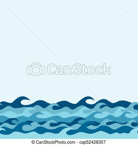 450x470 Seamless Decorative Border From Sea Waves.