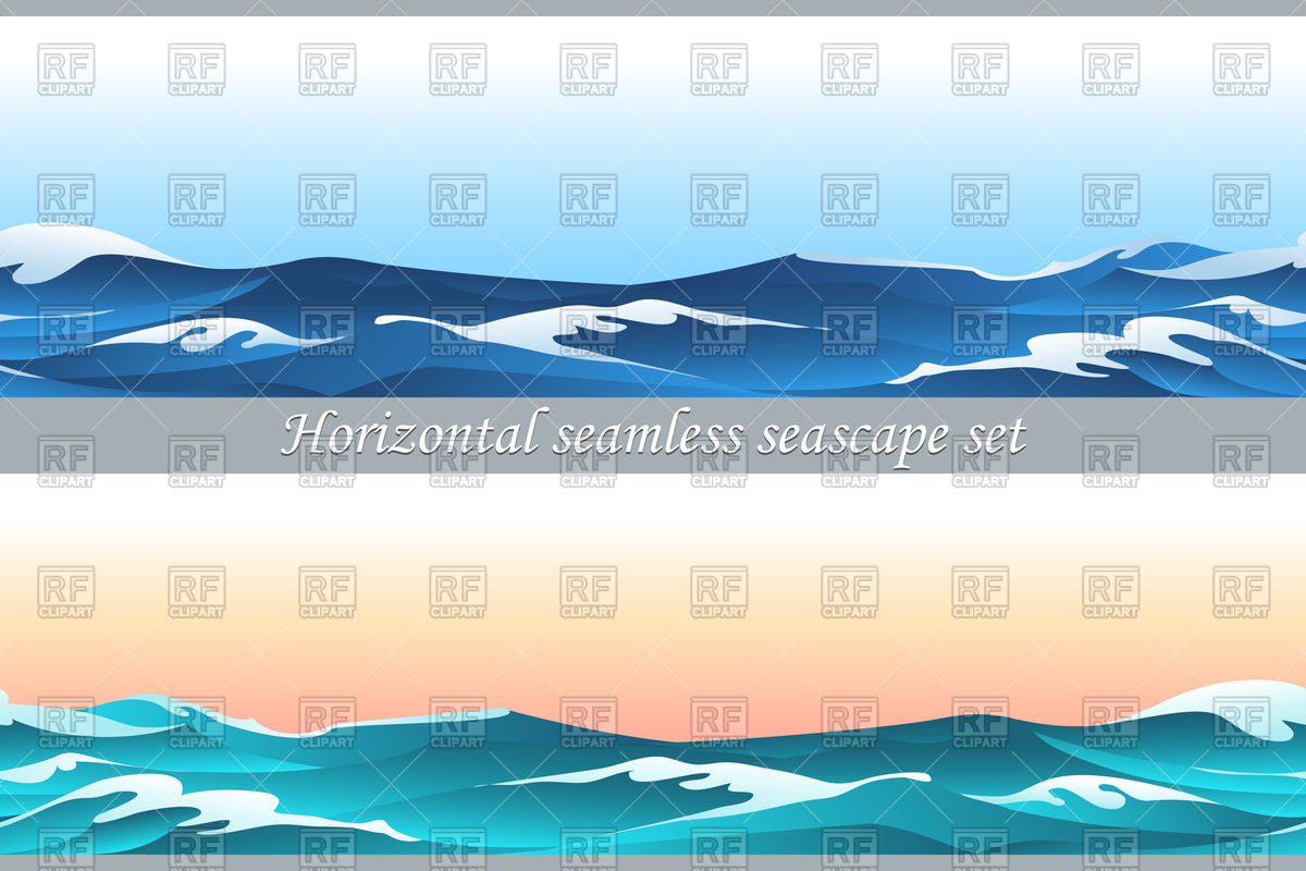 1200x800 Seamless Horizontal Banners With Sea Waves Vector Image Vector