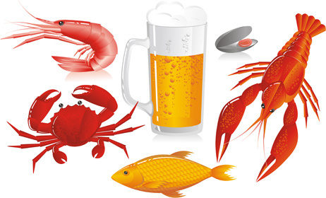 462x280 Beer And Seafood Vector Png Images, Backgrounds And Vectors For