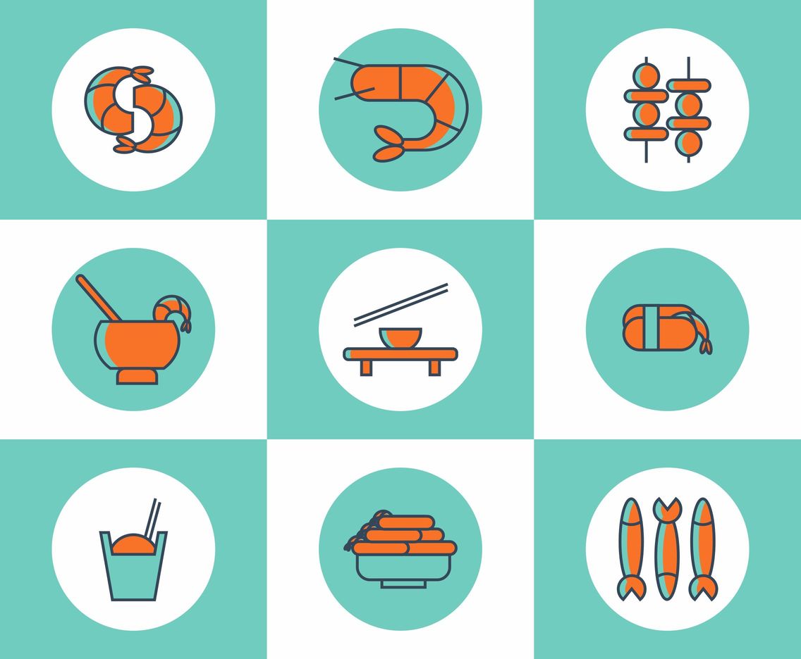 1136x936 Shrimp And Seafood Vector Set Vector Art Amp Graphics