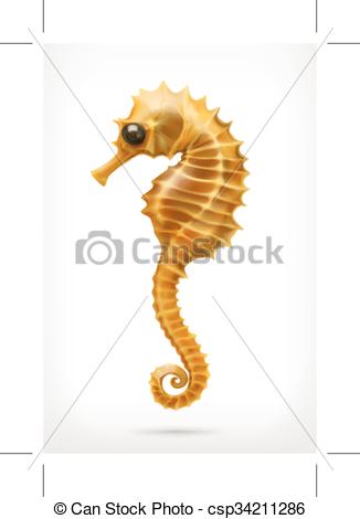 326x470 Seahorse, Vector Icon, Isolated On White Background.