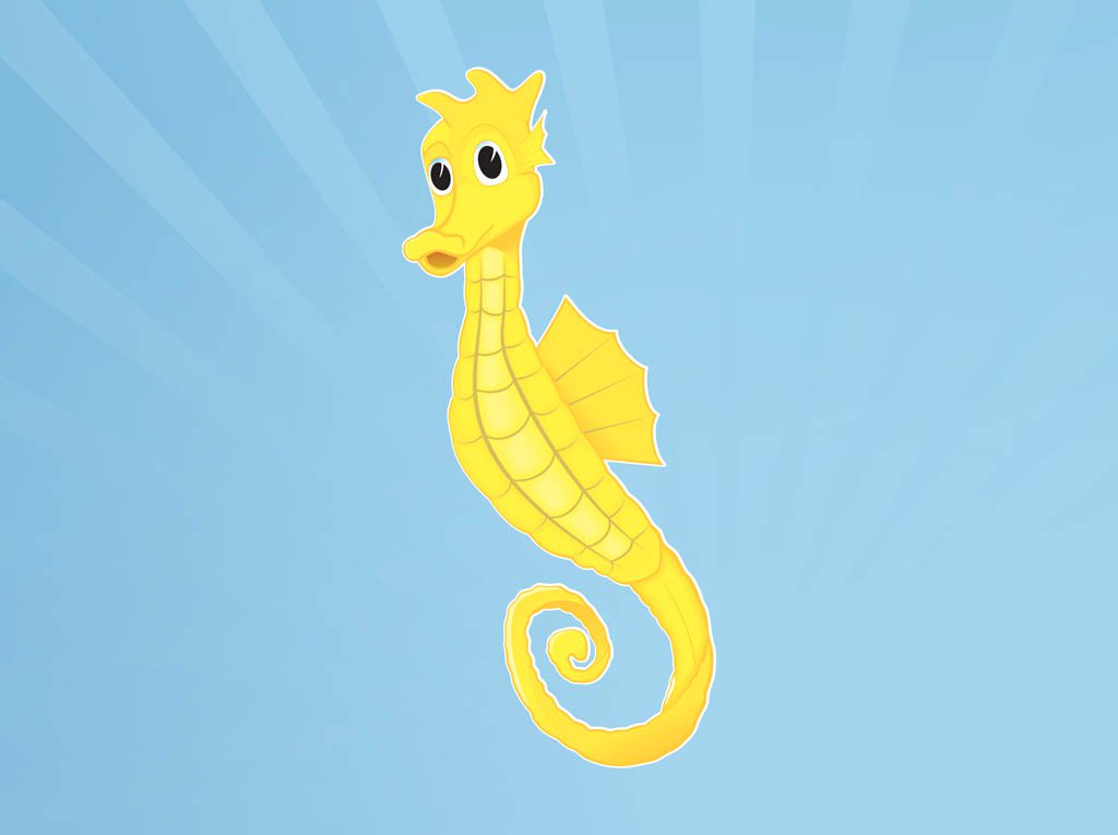 1024x765 Cartoon Seahorse Vector Vector Art Amp Graphics
