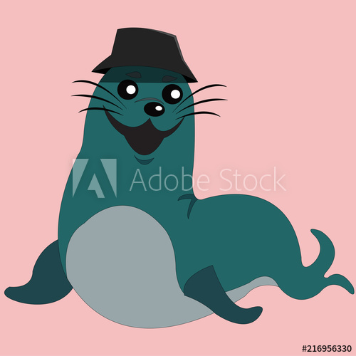 500x500 Seal Animal Cartoon,vector Drawing