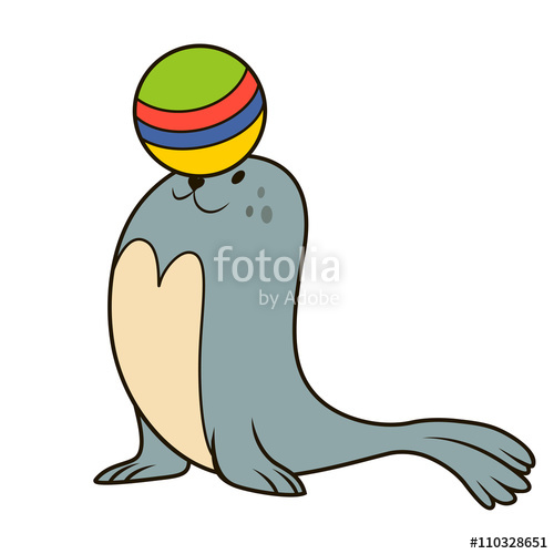 500x500 Seal Playing With A Ball Stock Image And Royalty Free Vector