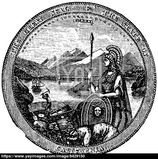 509x512 California , Seal, Vintage Engraving. Vector