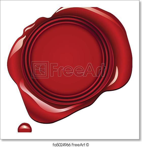 561x581 Free Art Print Of Red Wax Seal. Realistic Red Wax Seal Vector