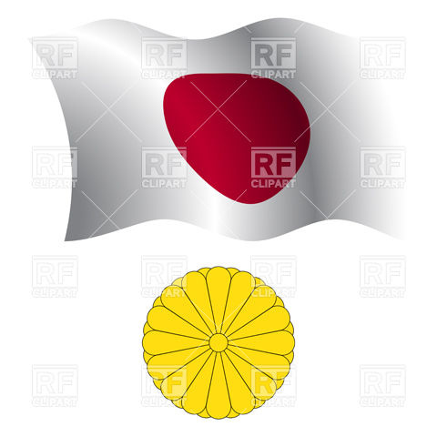 480x480 Japan Flag And Imperial Seal Vector Image Vector Artwork Of