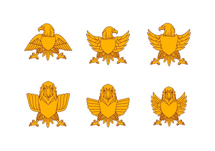 700x490 Yellow Flat Eagle Seal Vectors