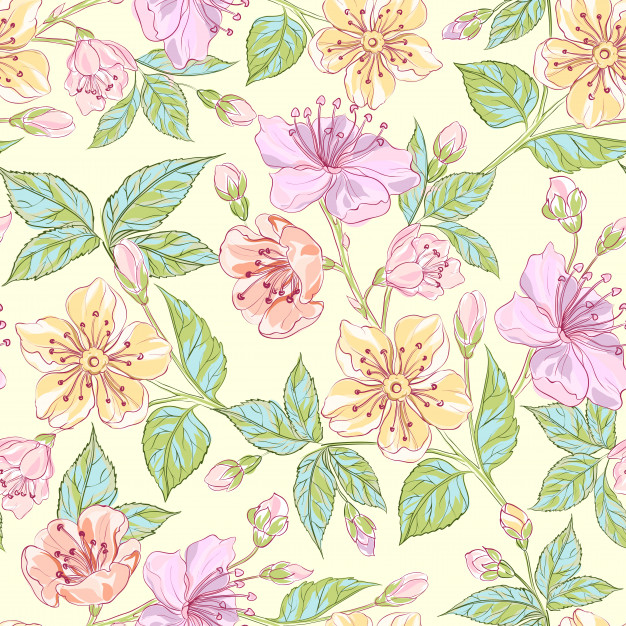626x626 Seamless Floral Pattern Vector Free Download