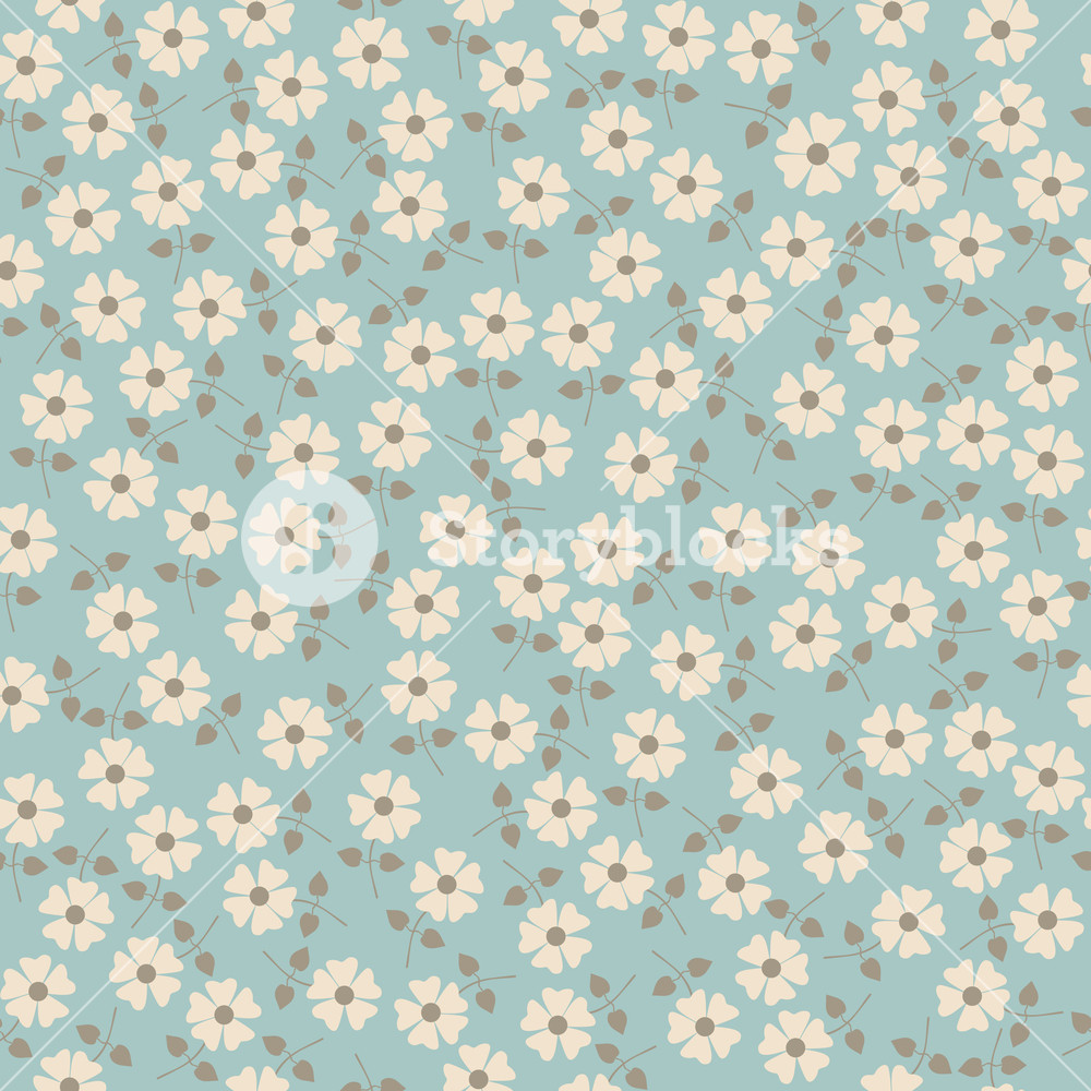 1000x1000 Vector Seamless Floral Pattern. Flowers Texture. Daisy. Royalty