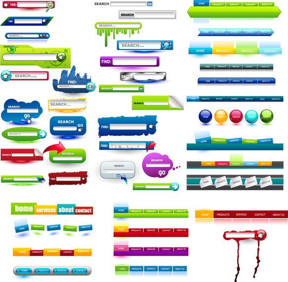 583x570 Web Navigation Button To Search Box Vector