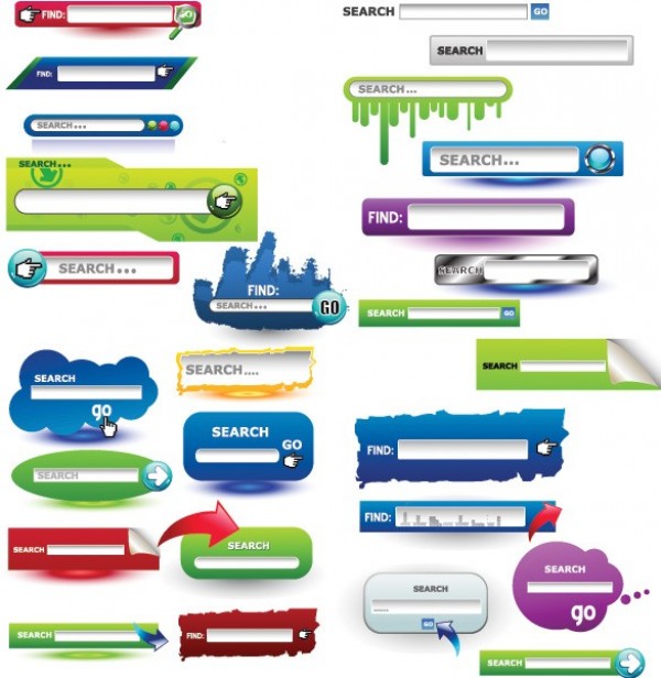 600x616 Creative Search Boxfield Vector Pack