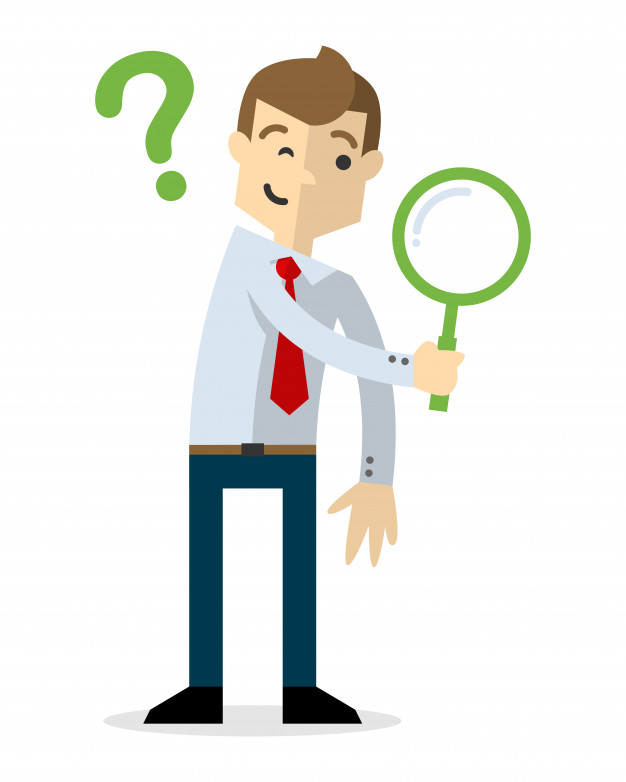 626x782 Businessman With A Magnifying Glass Doing A Search Vector