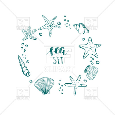 400x400 Seashell Vector Free Download Hand Drawn Sea Elements Shells Stars