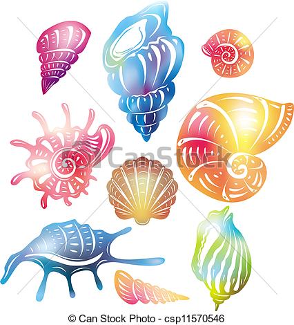 426x470 Seashells Clipart Colored Seashell Eps Vector Search Clip Art