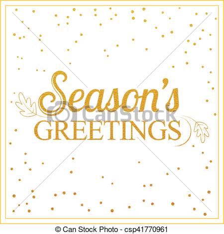 450x470 Vector Gold Seasons Greetings Card Design.vintage Card For Holidays.
